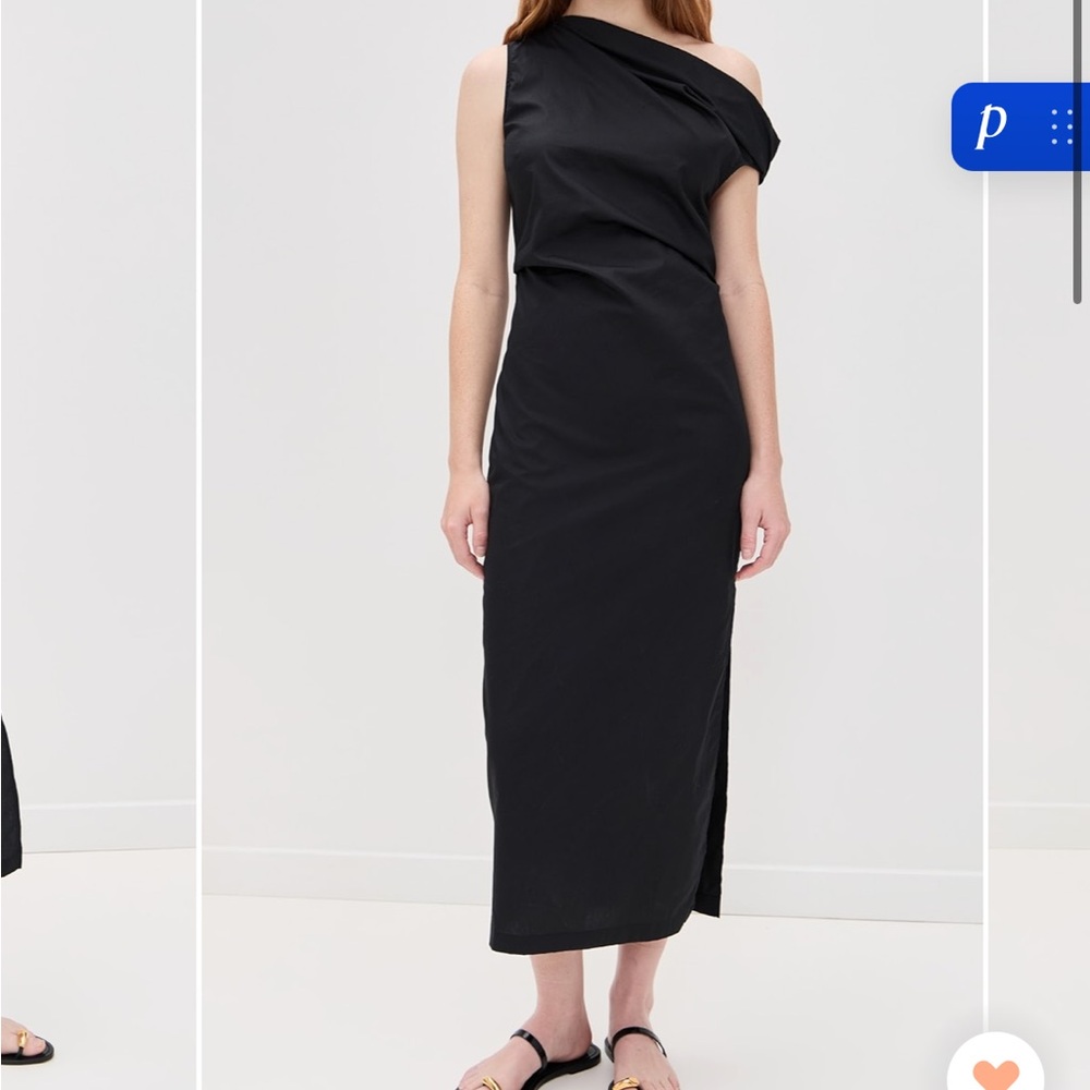 Enza Costa Black One-Shoulder Dress
